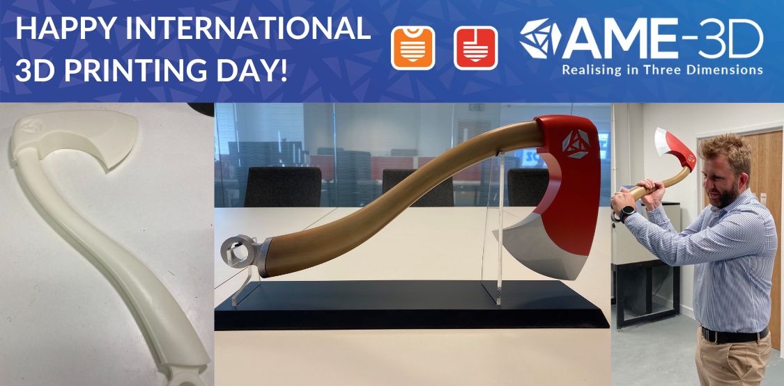 Sheffield 3D printing company celebrating international 3D printing day.